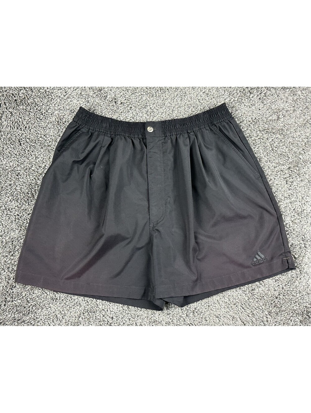 Vintage Adidas Mens XL Black Tennis Golf Athletic Shorts Elastic Zip Fly Y2K